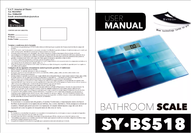 Page n°1 - Manuel utilisateur Sytech SYBS518