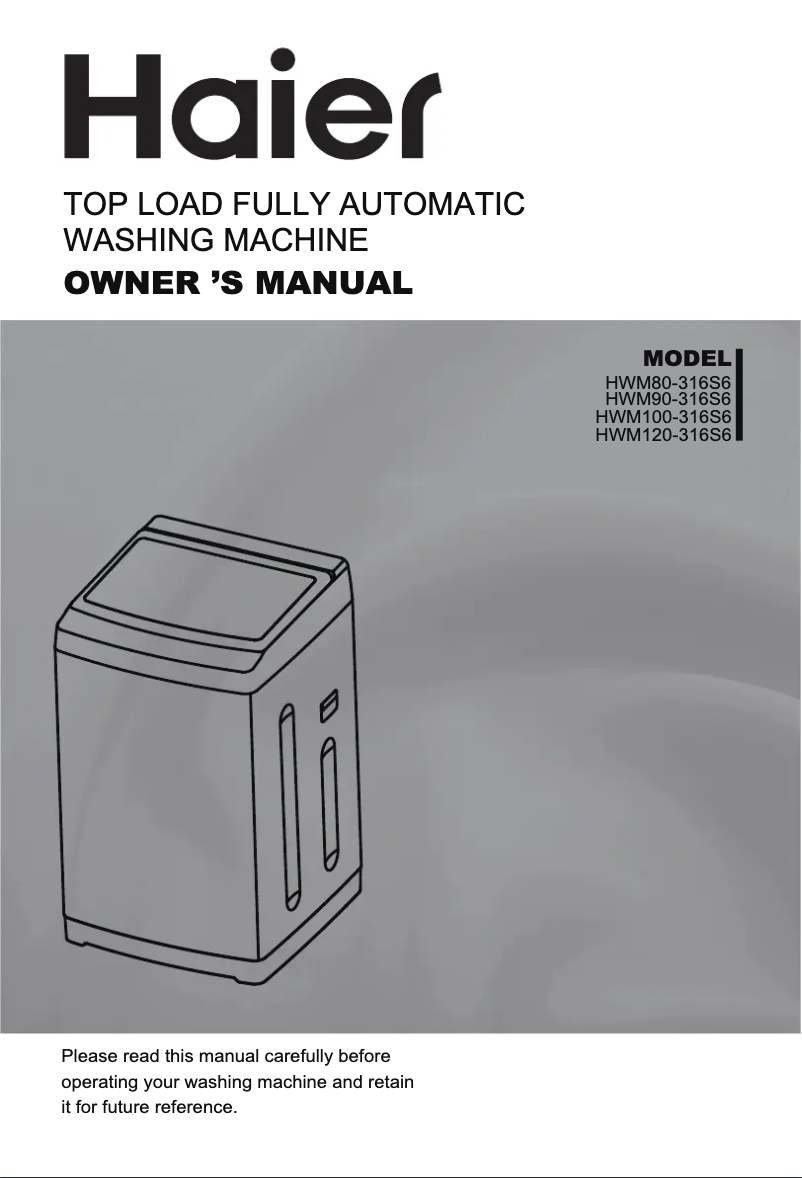 Page 1 de la notice Manuel utilisateur Haier HWM90-316S6