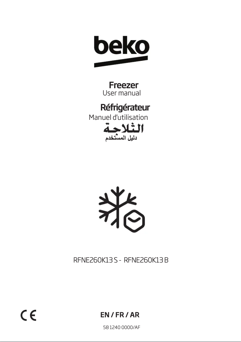 Page n°1 - Manuel utilisateur Beko RFNE260K13B