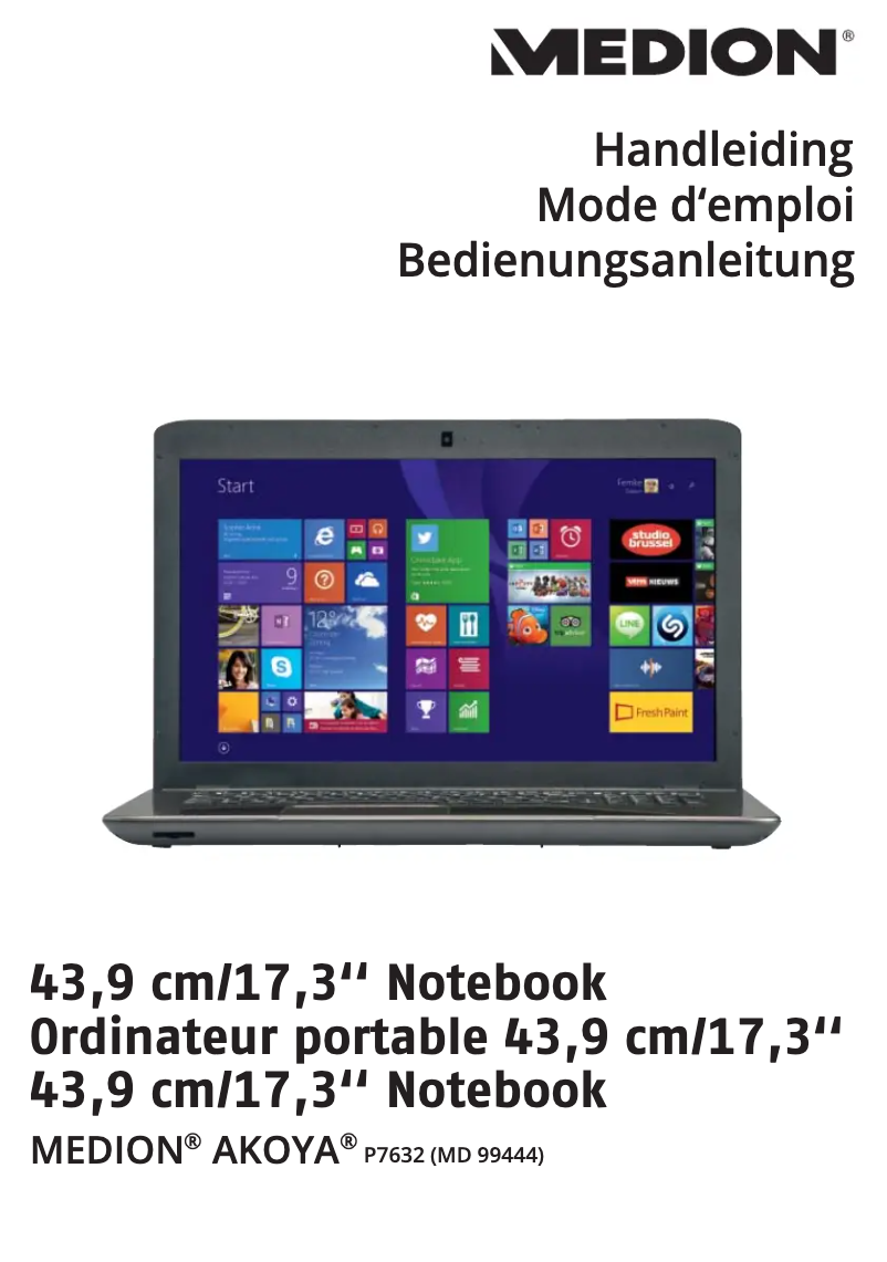Imagen de la primera página del manual del dispositivo Akoya P7632 MD 99444
