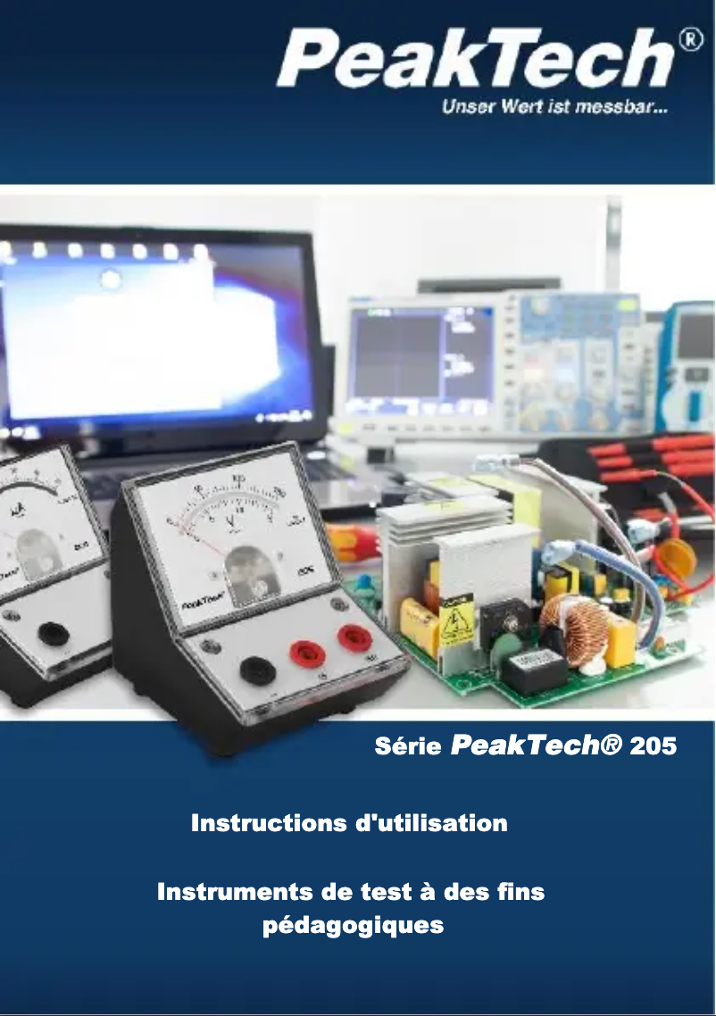 Page 1 de la notice Manuel utilisateur PeakTech 205-03