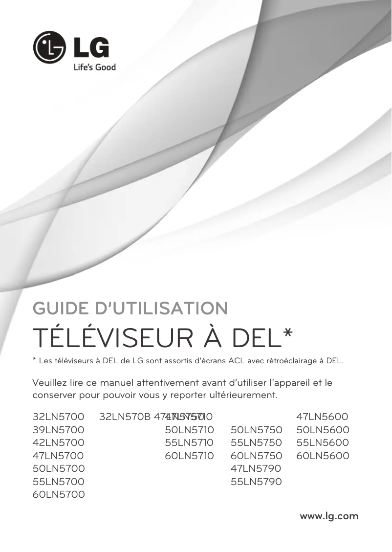 Page n°1 - Manuel utilisateur LG 60LN5600