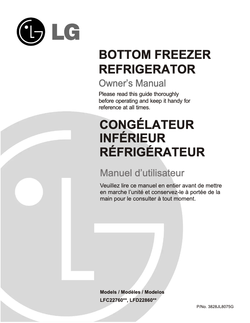 Page 1 de la notice Manuel utilisateur LG GM-F228JSKA