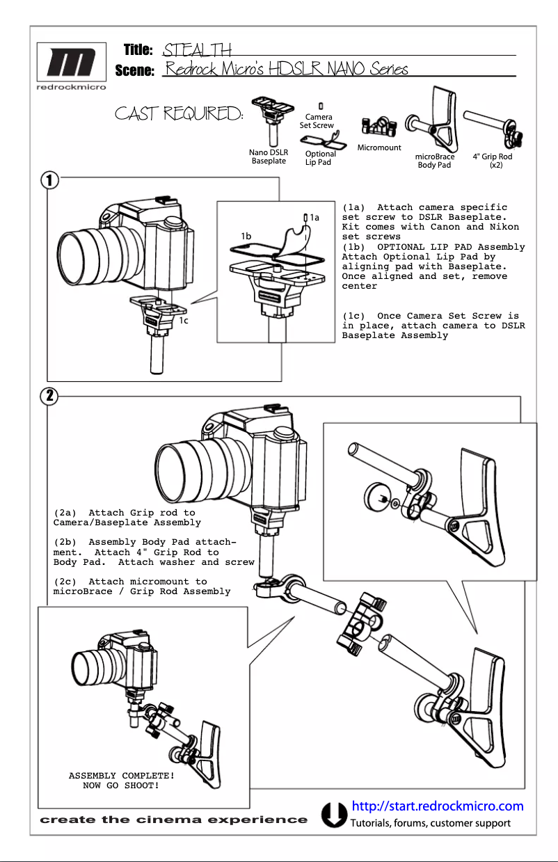 Page 1 de la notice Manuel utilisateur Redrock Micro Nano Stealth