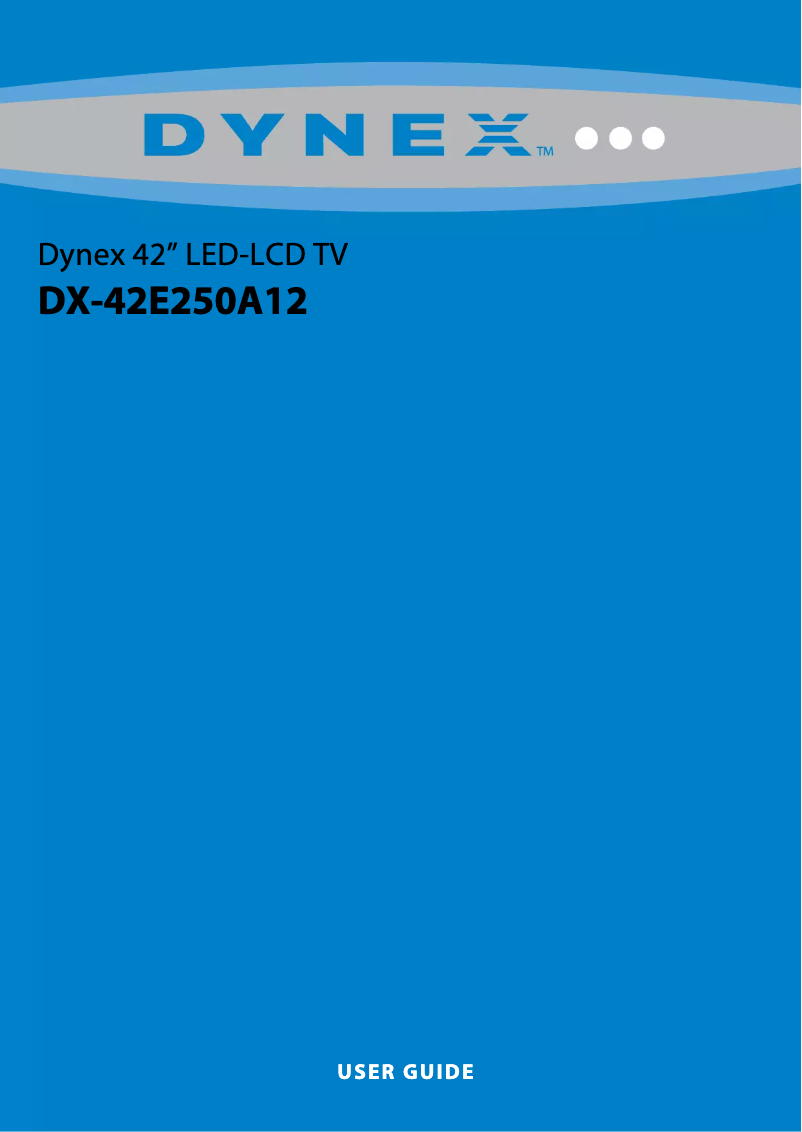 Page n°1 - Manuel utilisateur Dynex DX-42E250A12