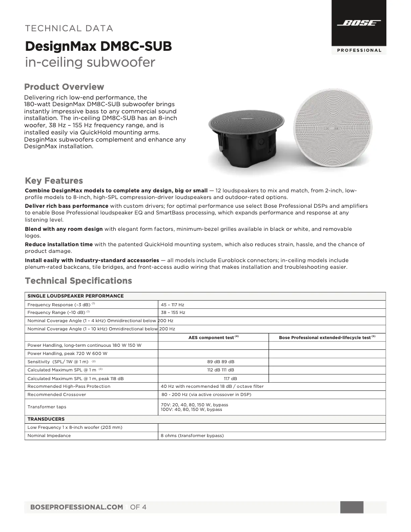 Imagen de la primera página del manual del dispositivo DesignMax DM8C-SUB