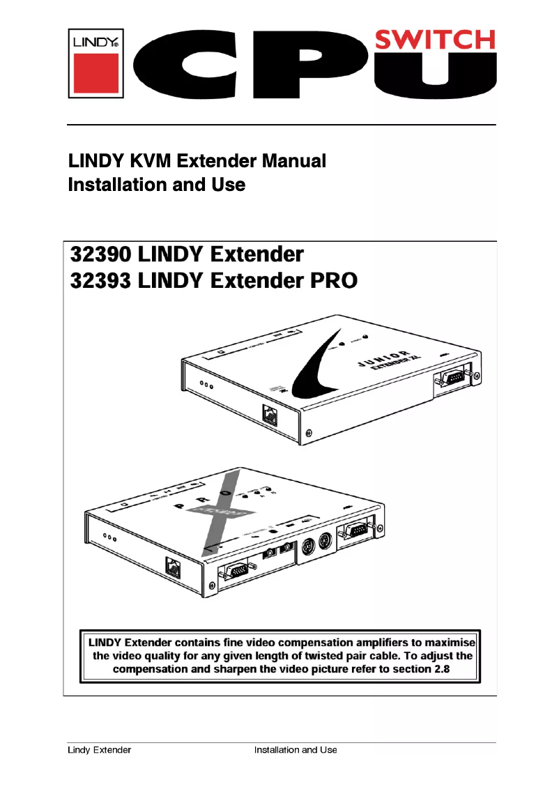 Page 1 de la notice Manuel utilisateur Lindy 32391