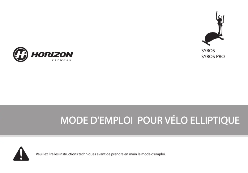 Page n°1 - Manuel utilisateur Horizon Syros Pro