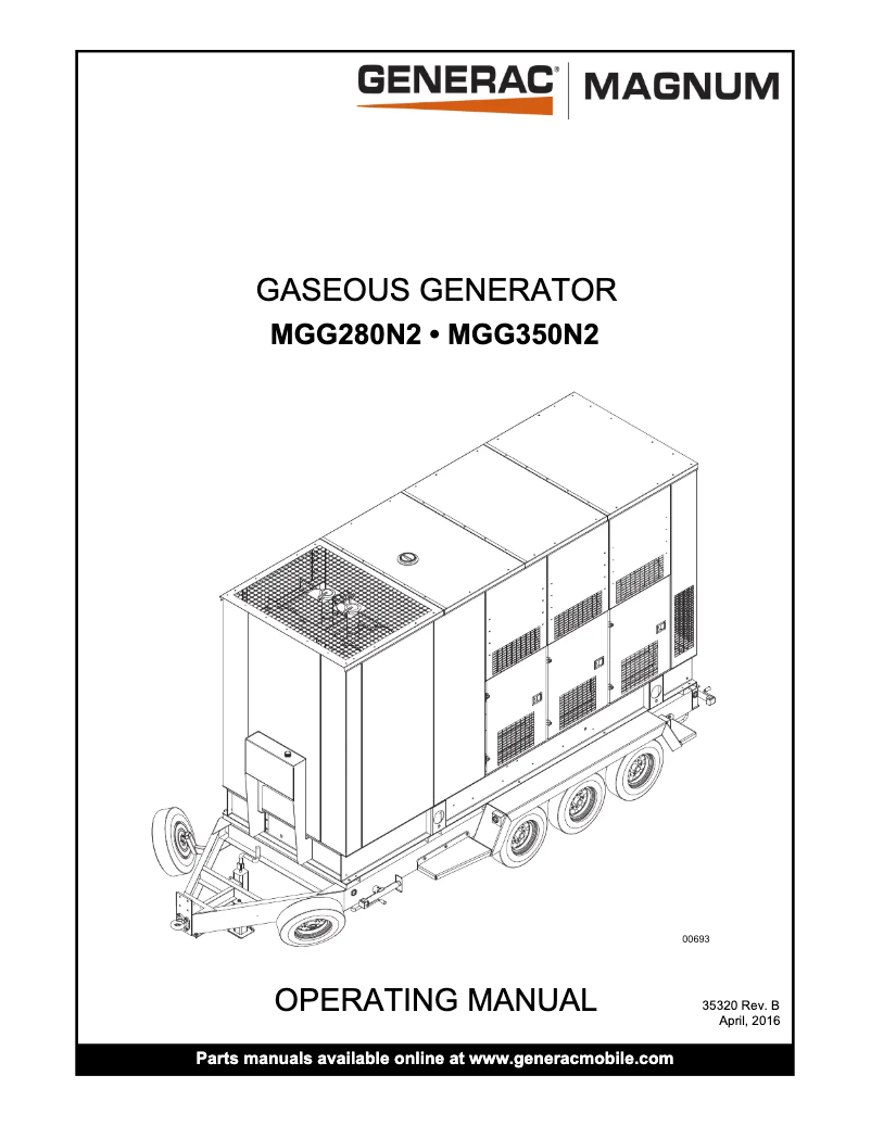 Page n°1 - Manuel utilisateur Generac MGG280N2