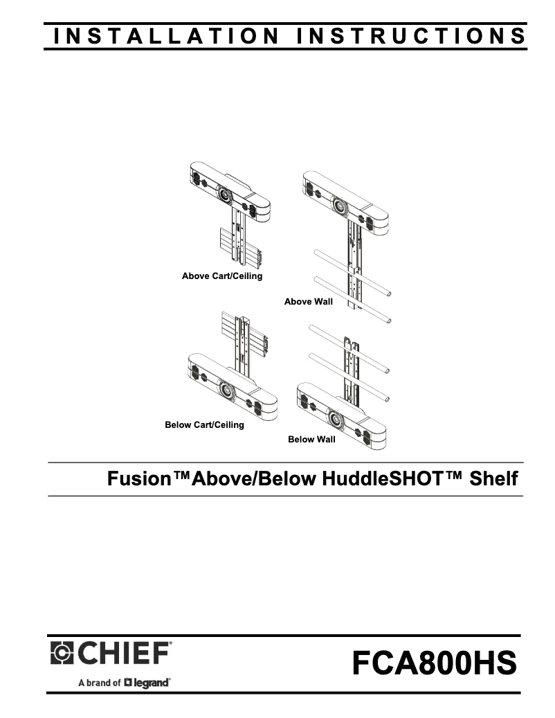 Page n°1 - Manuel utilisateur Chief FCA800HS