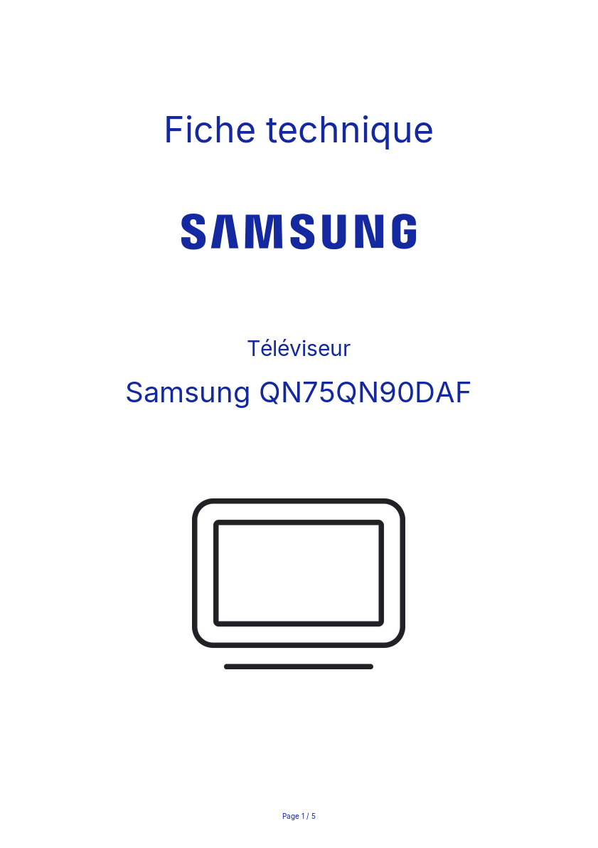 Image de la première page du manuel de l'appareil QN75QN90DAF