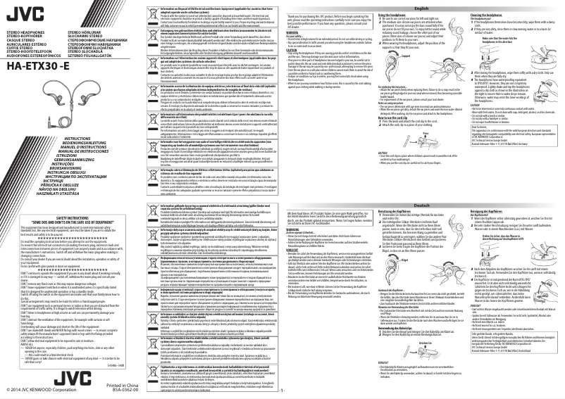Page 1 de la notice Manuel utilisateur JVC HA-ETX30