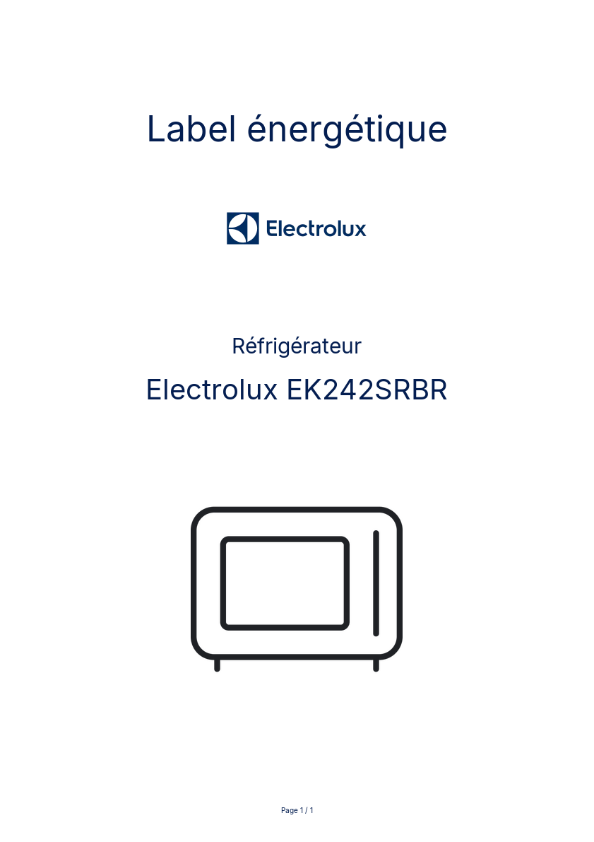 Image de la première page du manuel de l'appareil EK242SRBR