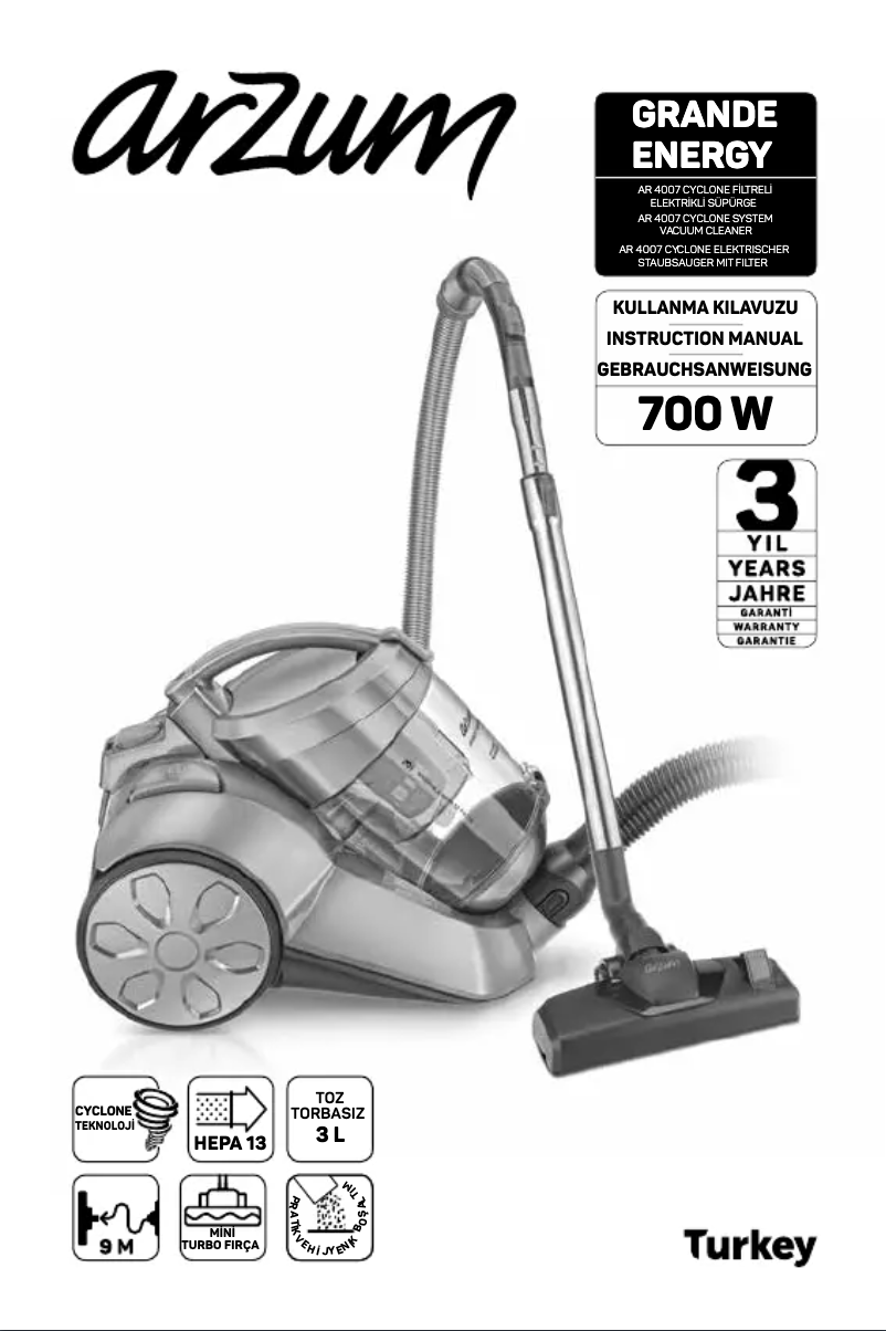 Page 1 de la notice Manuel utilisateur Arzum AR4007