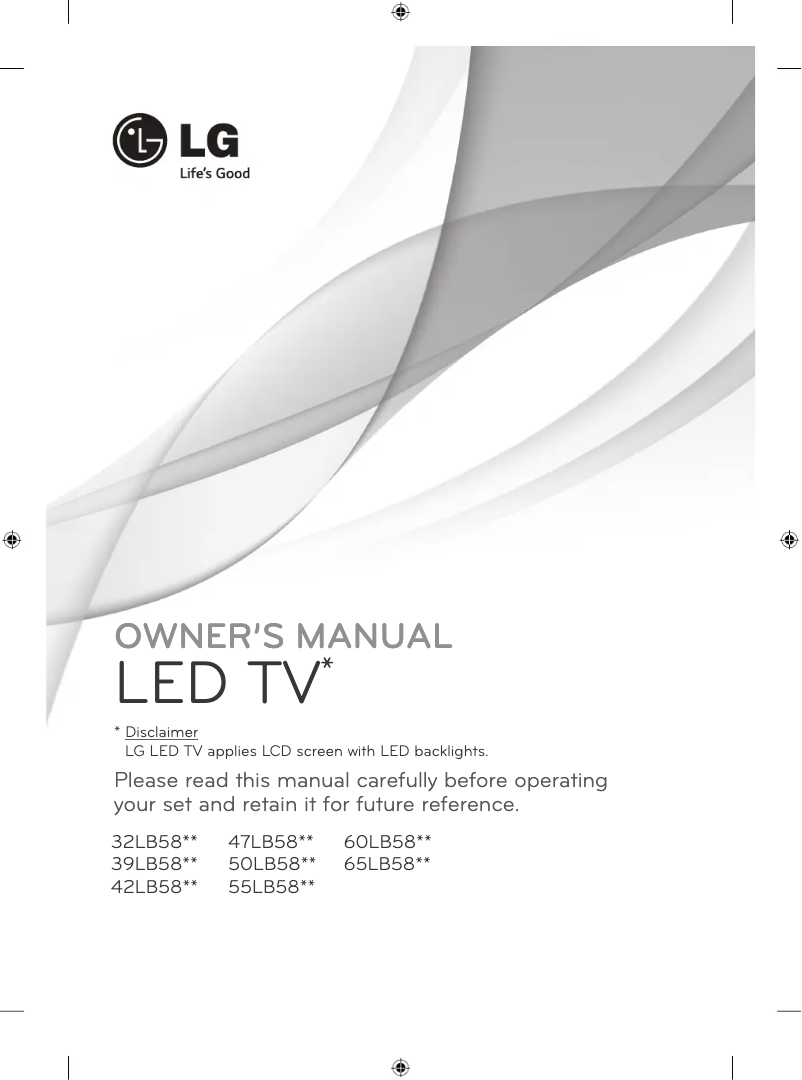 Page 1 de la notice Manuel utilisateur LG 32LB582T