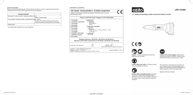 Página 1 del manual Manual de usuario Ozito LRT-4100U