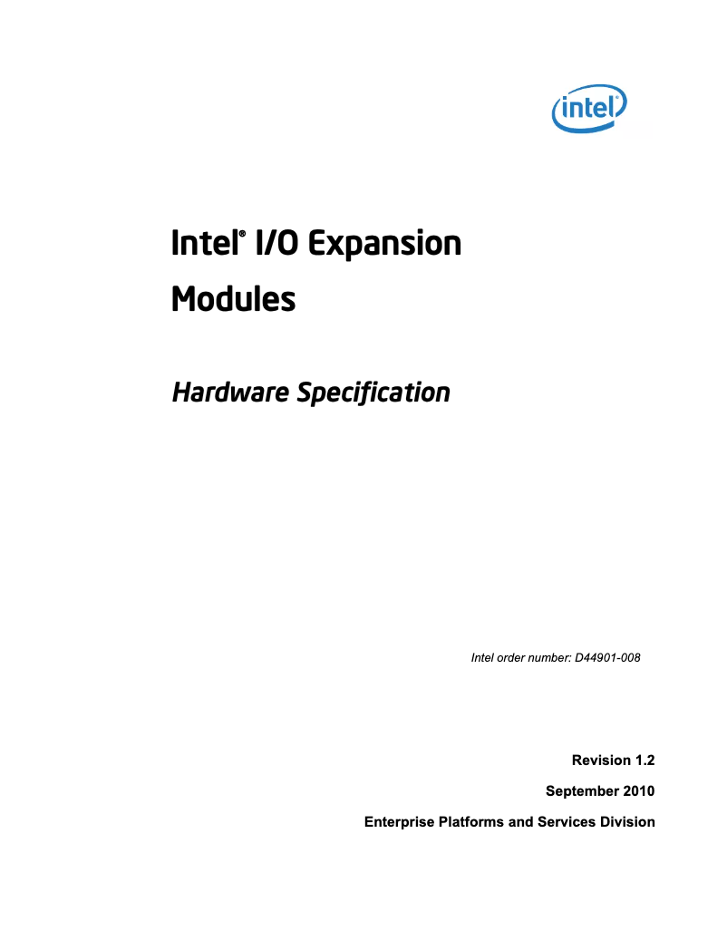 Page 1 de la notice Manuel utilisateur Intel AXX10GBIOMOD