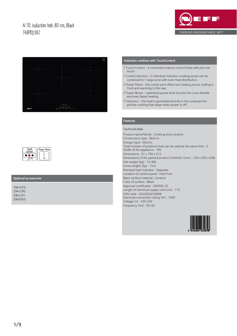 Image de la première page du manuel de l'appareil T48PD23X2