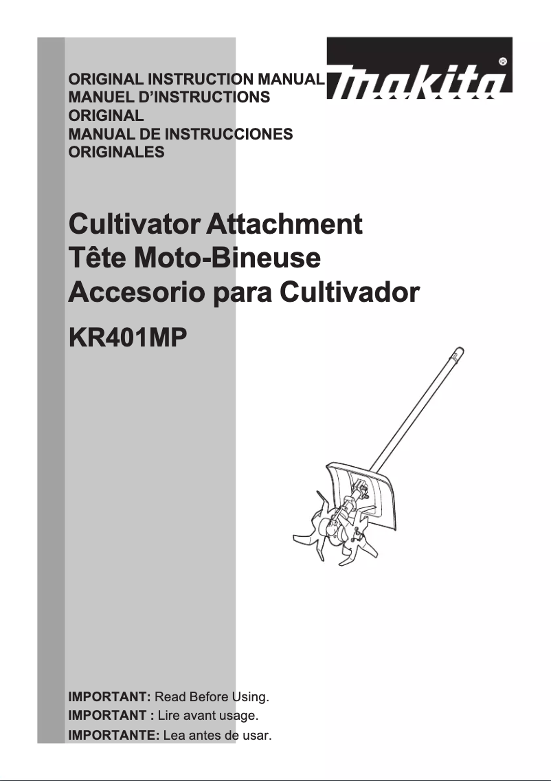 Page n°1 - Manuel utilisateur Makita KR401MP