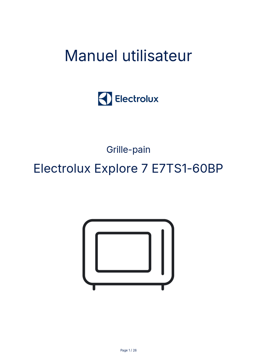 Page n°1 - Manuel utilisateur Electrolux Explore 7 E7TS1-60BP