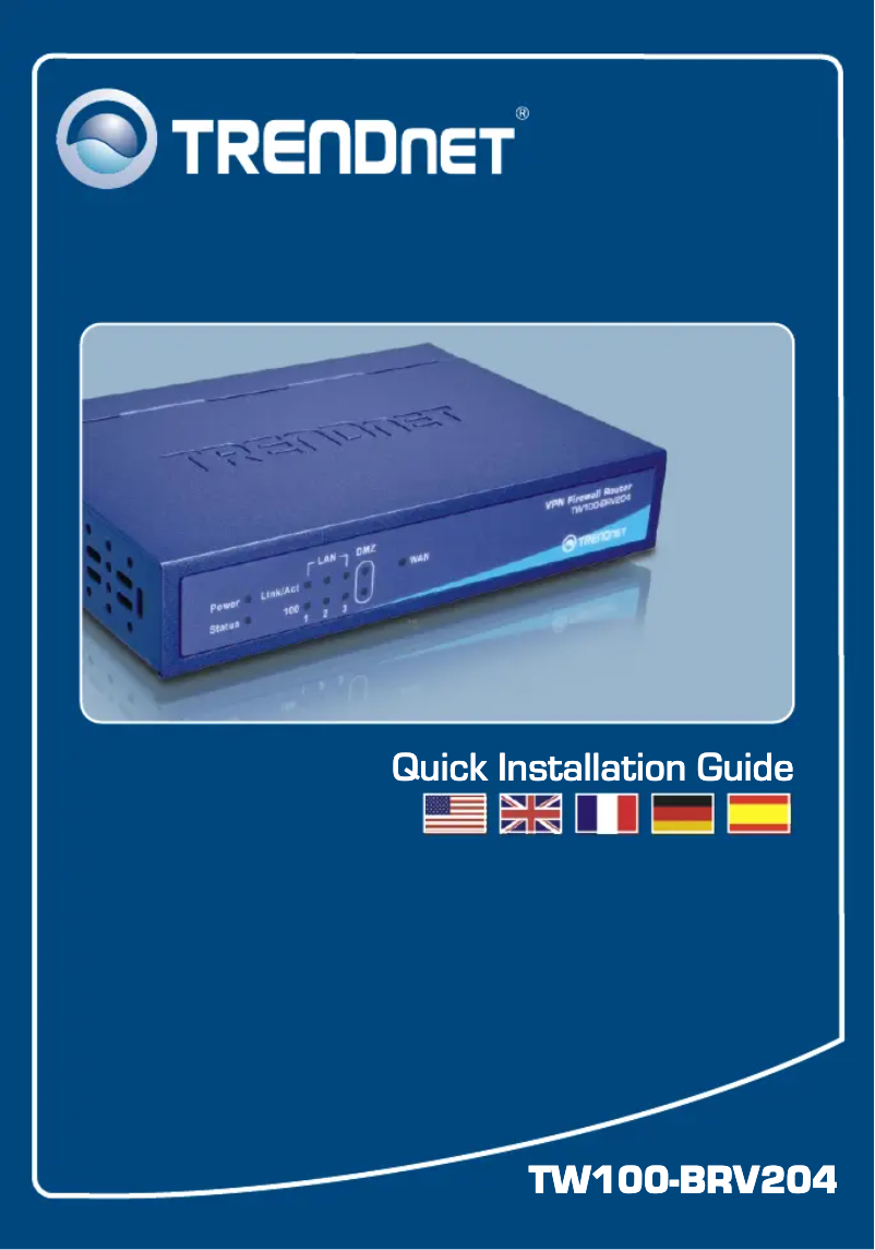 Image de la première page du manuel de l'appareil TW100-BRV204