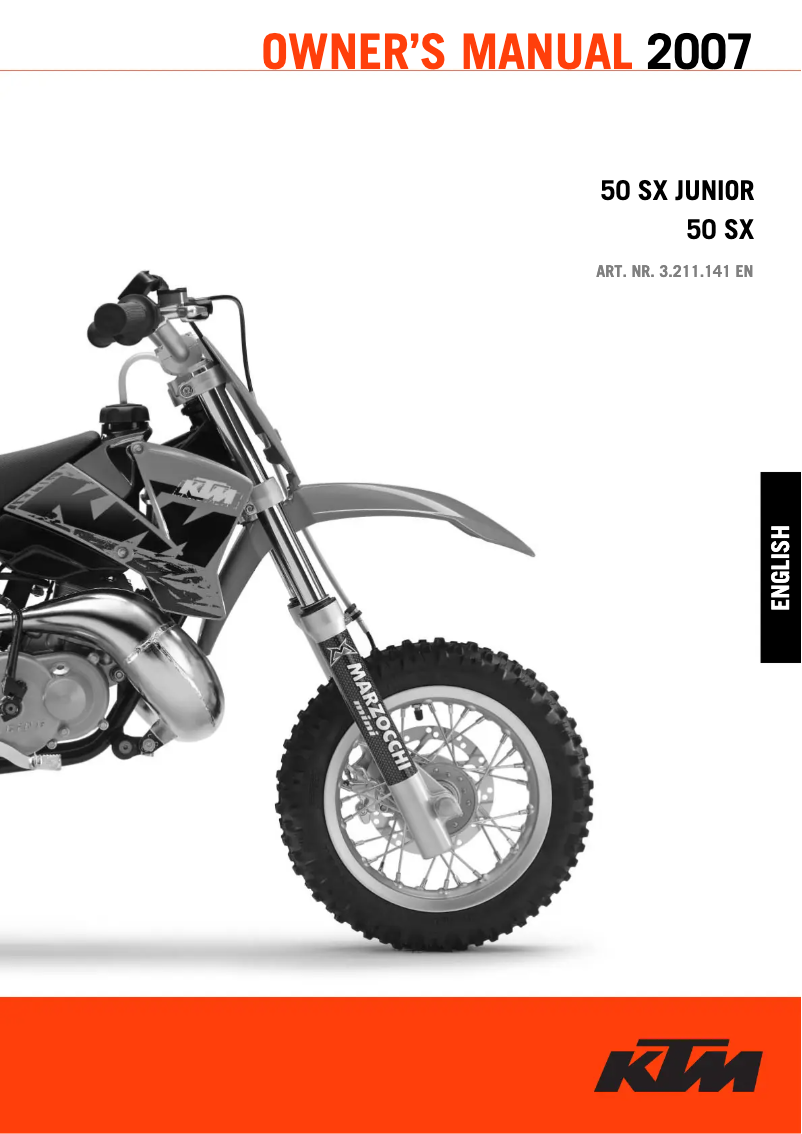 Page n°1 - Manuel utilisateur KTM 50 SX Junior (2007)