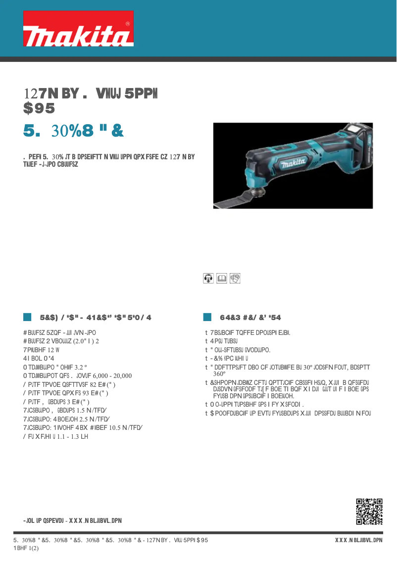 Page n°1 - Fiche technique Makita TM30DWAE