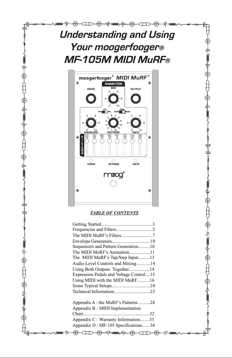 Page n°1 - Manuel utilisateur Moog MIDI MuRF MF-105M