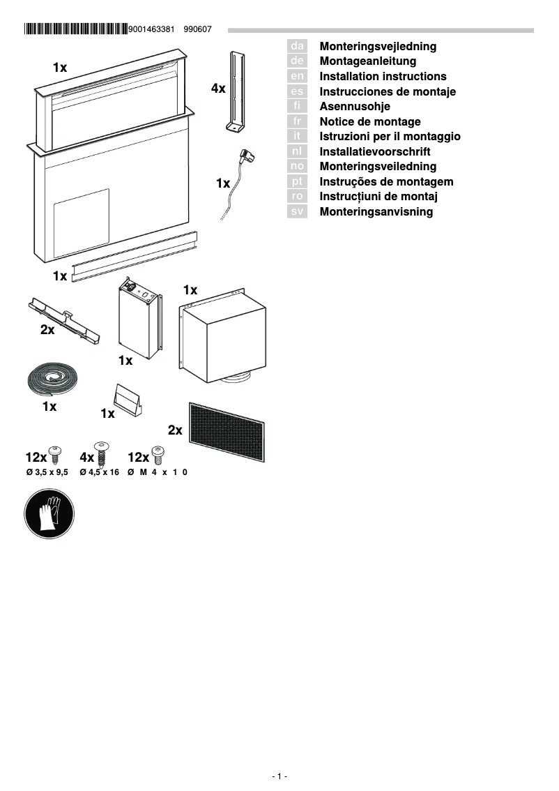Page 1 de la notice Guide d'installation Bosch DDD97BM69