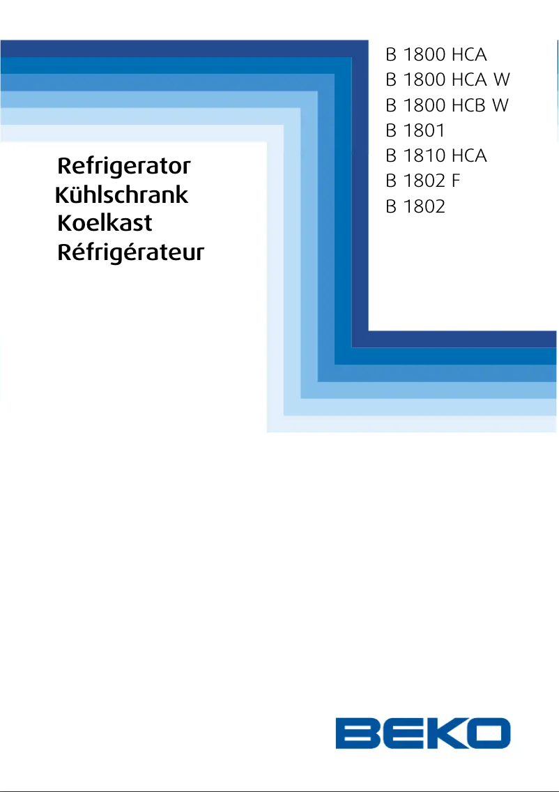 Page 1 de la notice Manuel utilisateur Beko B 1802 F