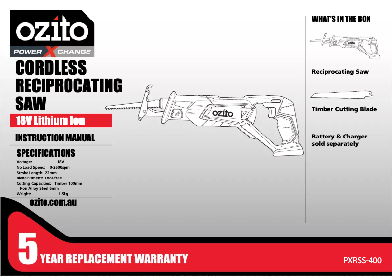 Image de la première page du manuel de l'appareil PXRSS-400