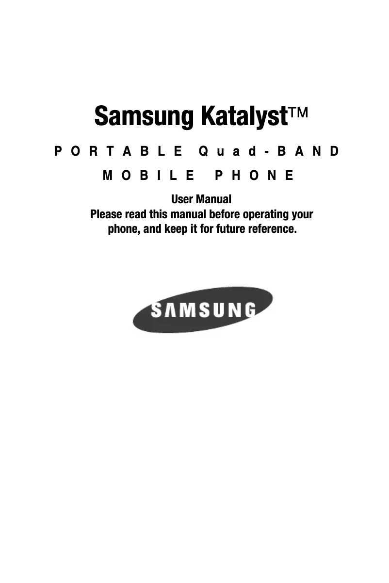 Page 1 de la notice Manuel utilisateur Samsung Katalist