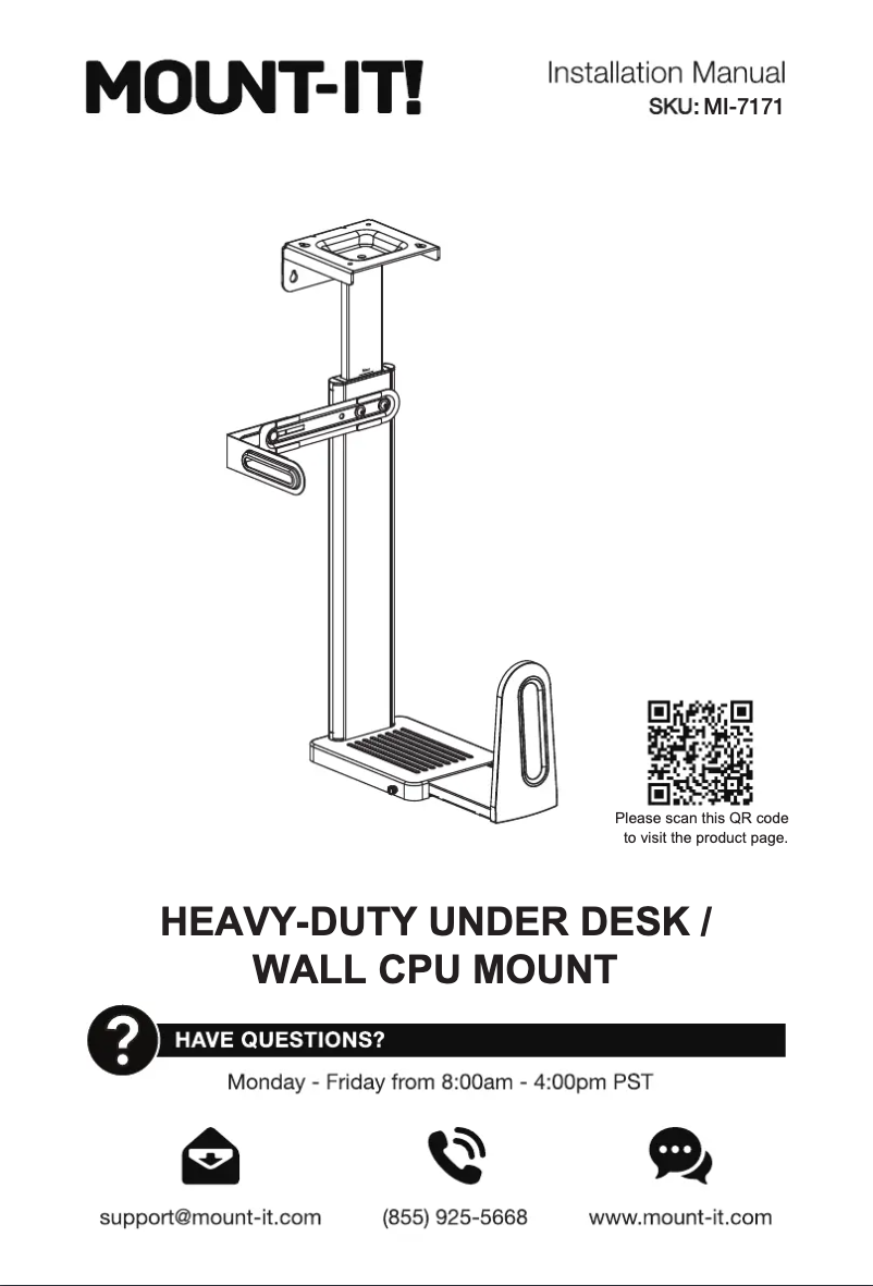 Page 1 de la notice Manuel utilisateur Mount-It! MI-7171