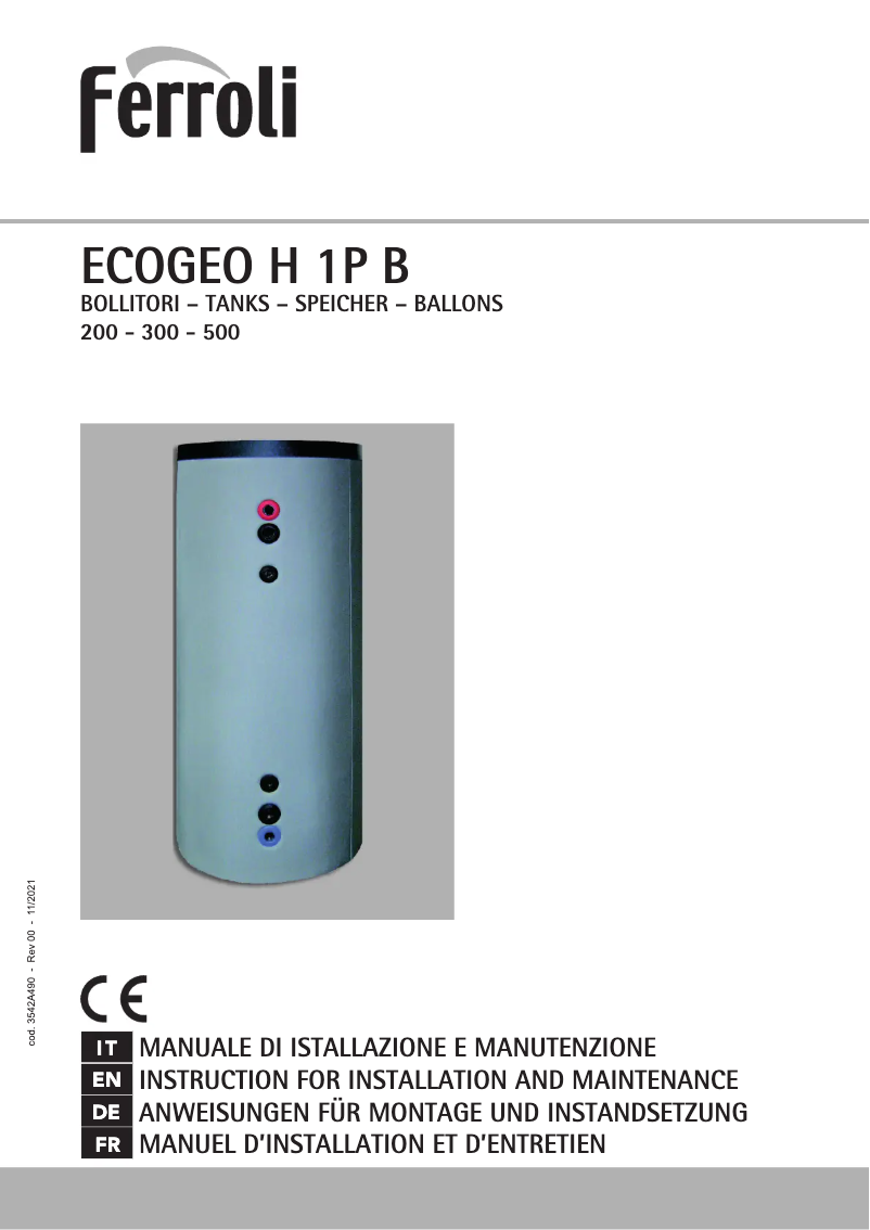 Page n°1 - Manuel utilisateur Ferroli Ecogeo H-1 P