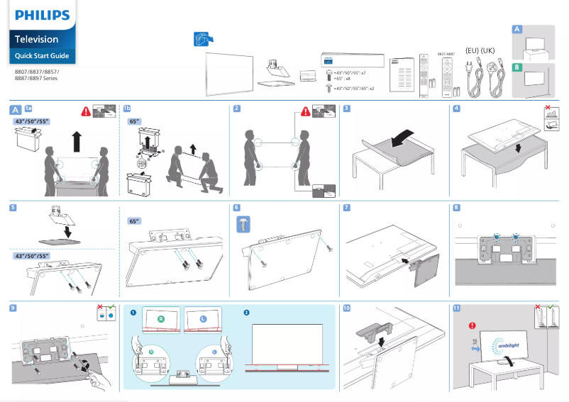 First page image of the manual for 43PUS8857