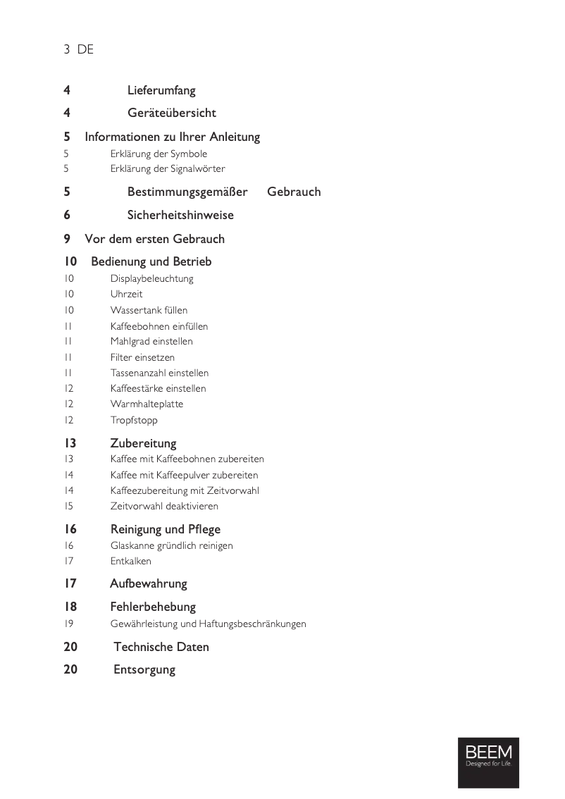 Image de la première page du manuel de l'appareil Fresh-Aroma-Perfect Superior