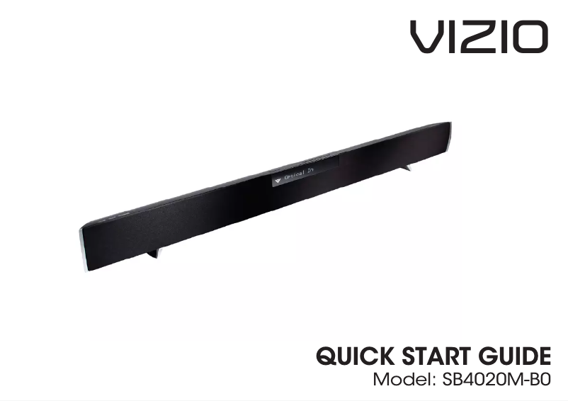 Page n°1 - Manuel utilisateur VIZIO SB4020M-A0