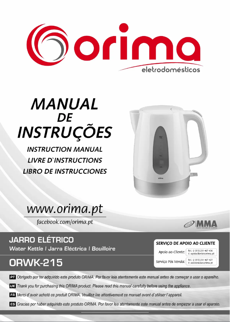 Page n°1 - Manuel utilisateur Orima ORWK-215