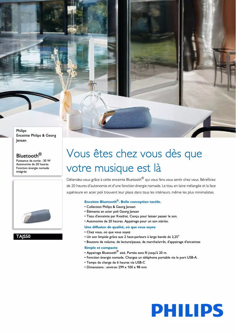 Image de la première page du manuel de l'appareil Georg Jensen TAJS50