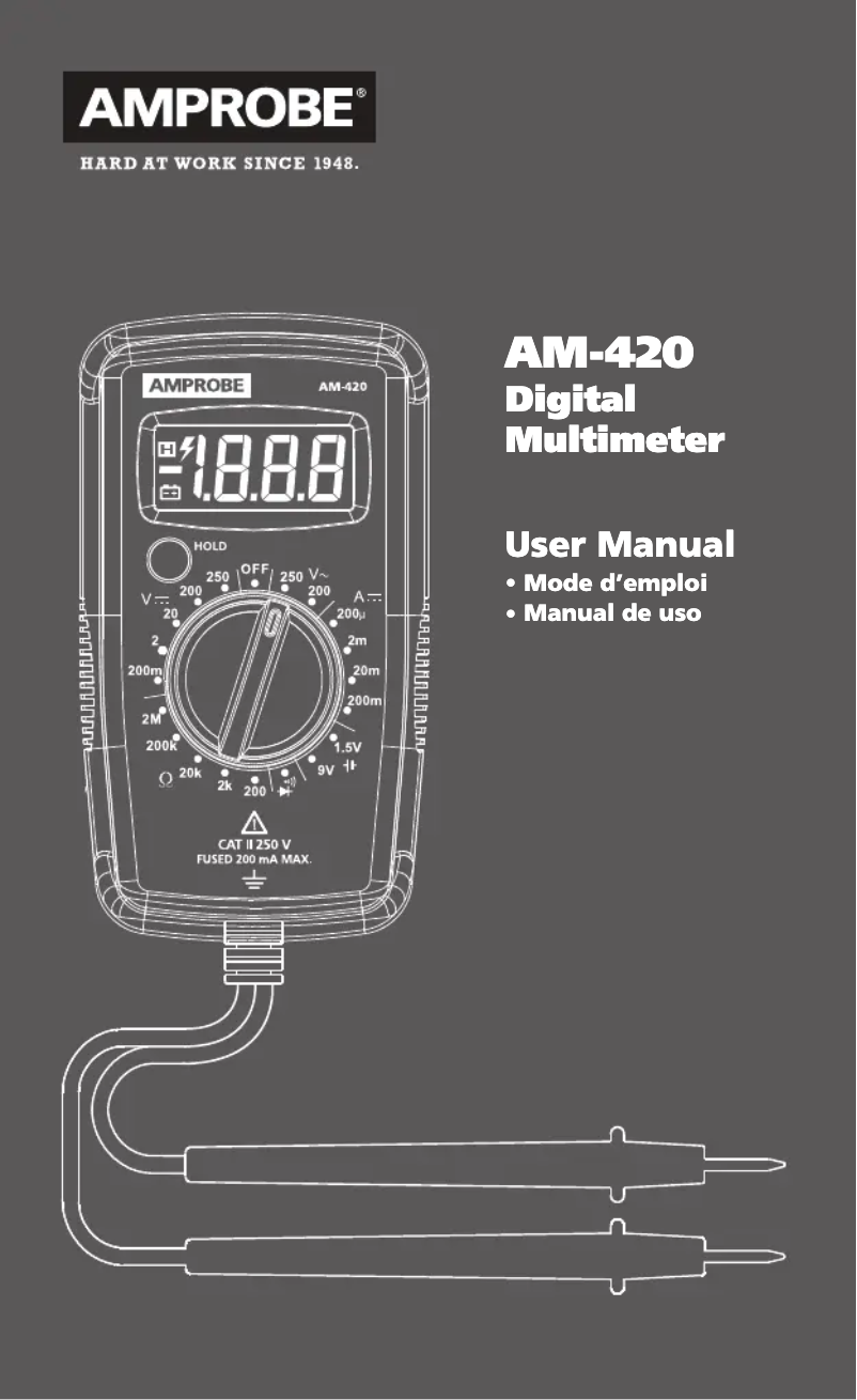 Page n°1 - Manuel utilisateur Amprobe AM-420