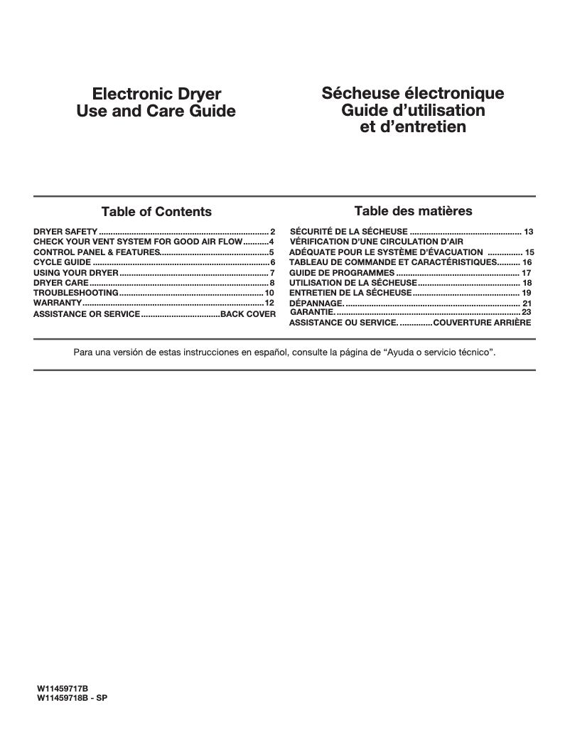 Page n°1 - Manuel utilisateur Amana AED4516MW