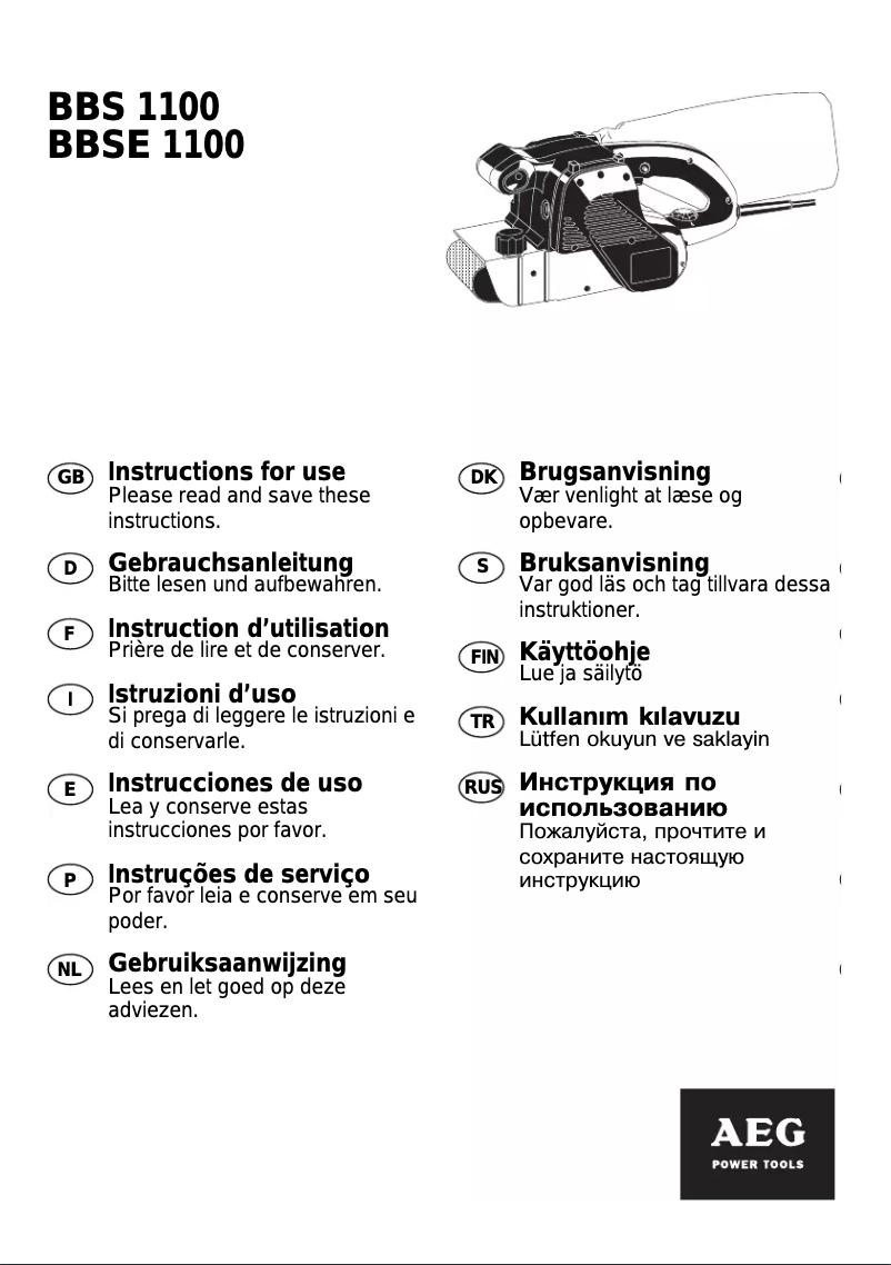 Page n°1 - Manuel utilisateur AEG BBS 1100