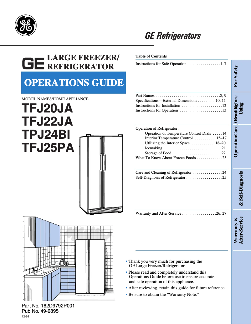 Imagen de la primera página del manual del dispositivo TFJ22JADAA
