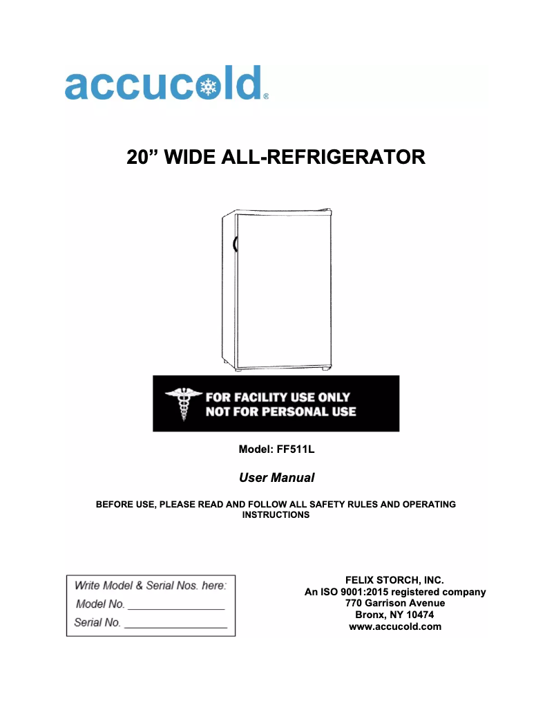 Page 1 de la notice Guide d'installation Summit FF511L