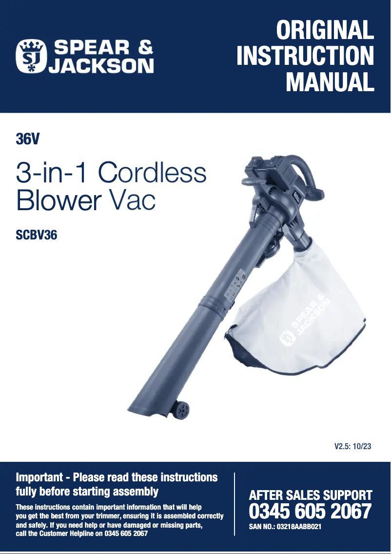 Image de la première page du manuel de l'appareil SCBV36