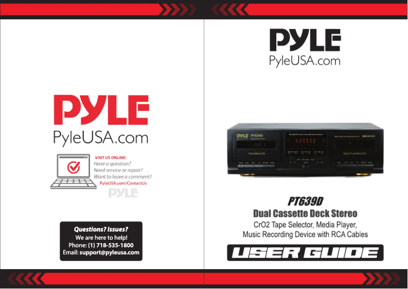 Page 1 de la notice Manuel utilisateur Pyle PT639D