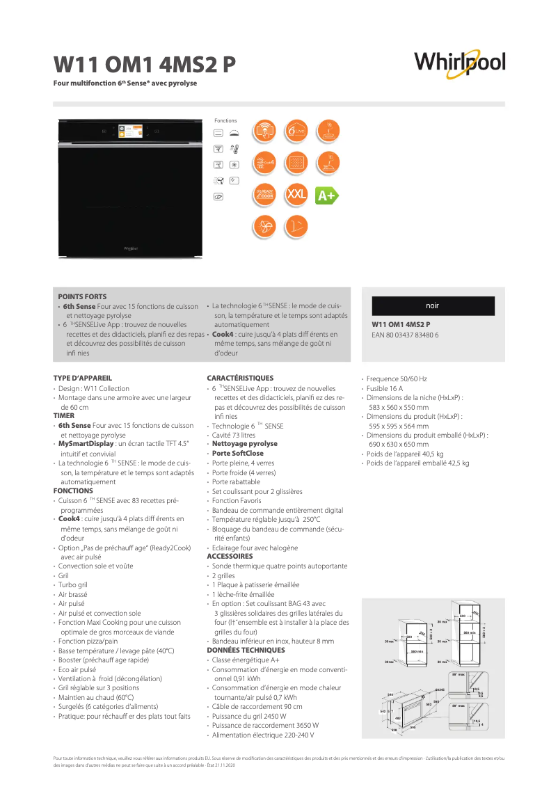 Image de la première page du manuel de l'appareil W11 OM1 4MS2 P