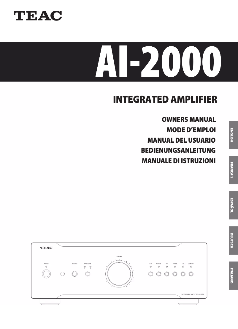 Página 1 del manual Manual de usuario Teac AI-2000