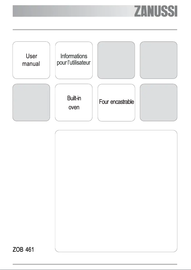 Image de la première page du manuel de l'appareil ZOB461XL