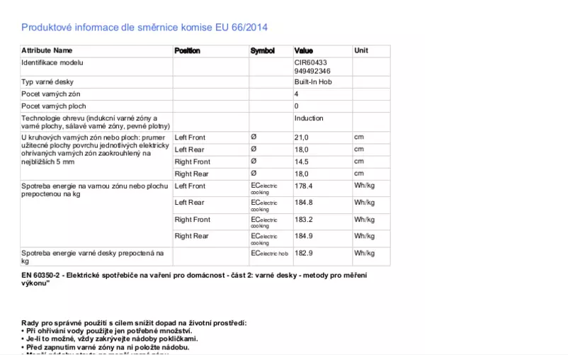 Page n°1 - Manuel utilisateur Electrolux CIR60433